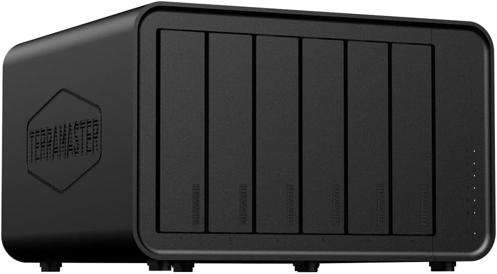 TERRAMASTER F6-424 NAS Storage 6Bay – N95 Quad-Core CPU, 8GB DDR5 RAM, Dual 2.5GbE Ports, Network Attached Storage with High Performance (Diskless)